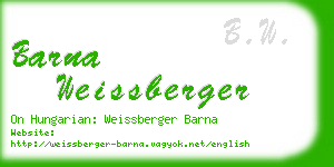 barna weissberger business card
